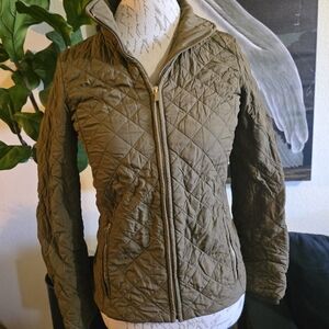 J. Crew Khaki Diamond Quilted Puffer Barn Riding Jacket